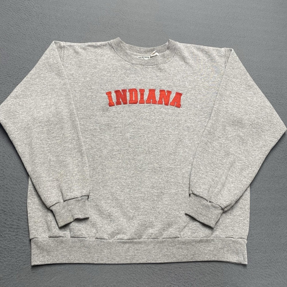Briar Creek Sweatshirt Mens Large Gray Indiana Crewneck‎ Fleece College Graphic